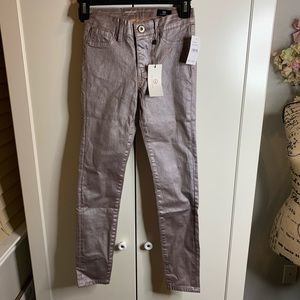 AG Adriano Goldschmied Twiggy Sleek Metallic Jeans